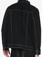 Neon Stitch Black Denim Jacket