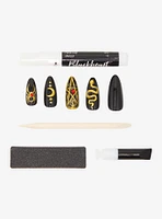 Blackheart Black & Gold Witchy Faux Nail Set