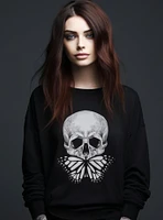 Butterfly Skull Skeleton Goth Sweater