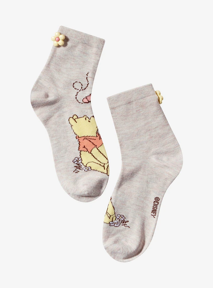 Disney Winnie The Pooh Flower Button Ankle Socks