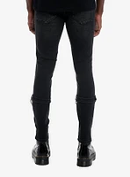 Social Collision Black Strappy Chain Pocket Stinger Jeans