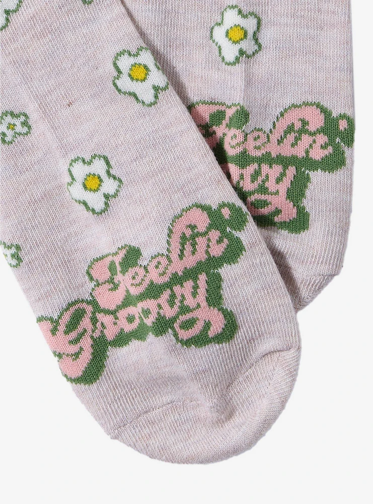 Peanuts Snoopy Floral Mesh Panel Crew Socks