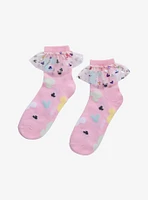 Disney Mickey Mouse Multicolor Foil Tulle Ankle Socks