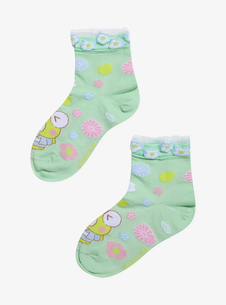 Keroppi Floral Jelly Mesh Ankle Socks