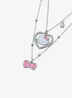 Hello Kitty Bling Heart Bow Necklace Set