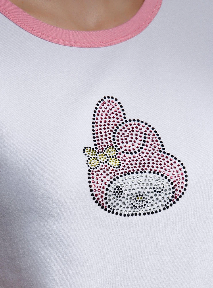 My Melody Rhinestone Girls Baby Ringer T-Shirt