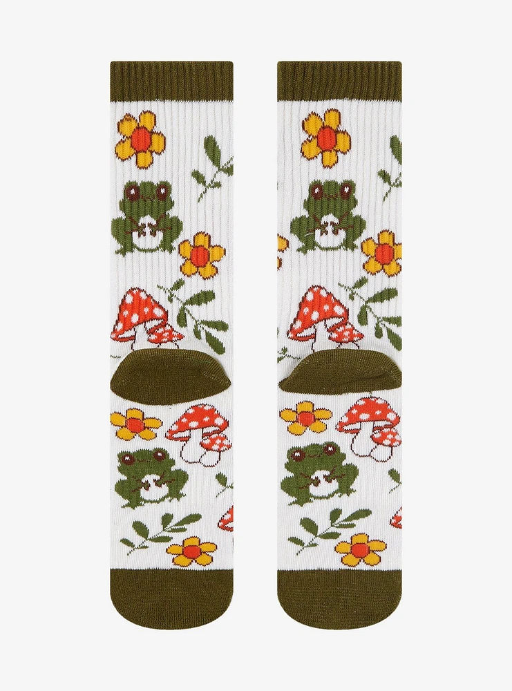 Mushroom Frog Crew Socks