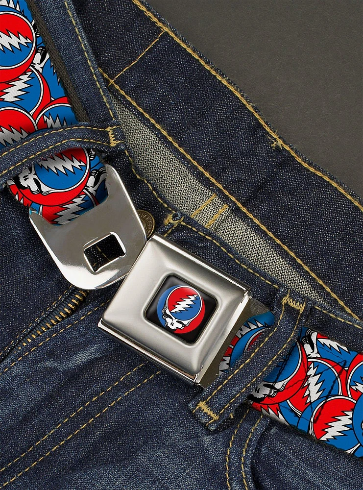 Grateful Dead Steal Your Face Logo Stacked Seatbelt Belt