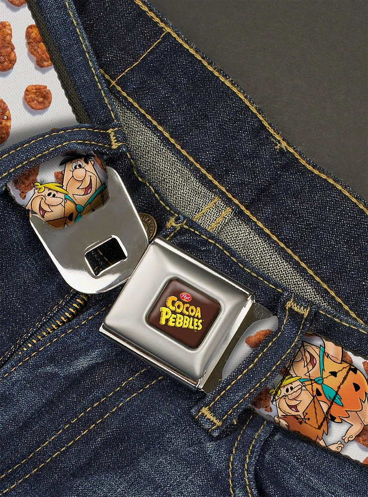 The Flintstones Cocoa Pebbles Fred And Barney Pose Cereal Seatbelt Belt