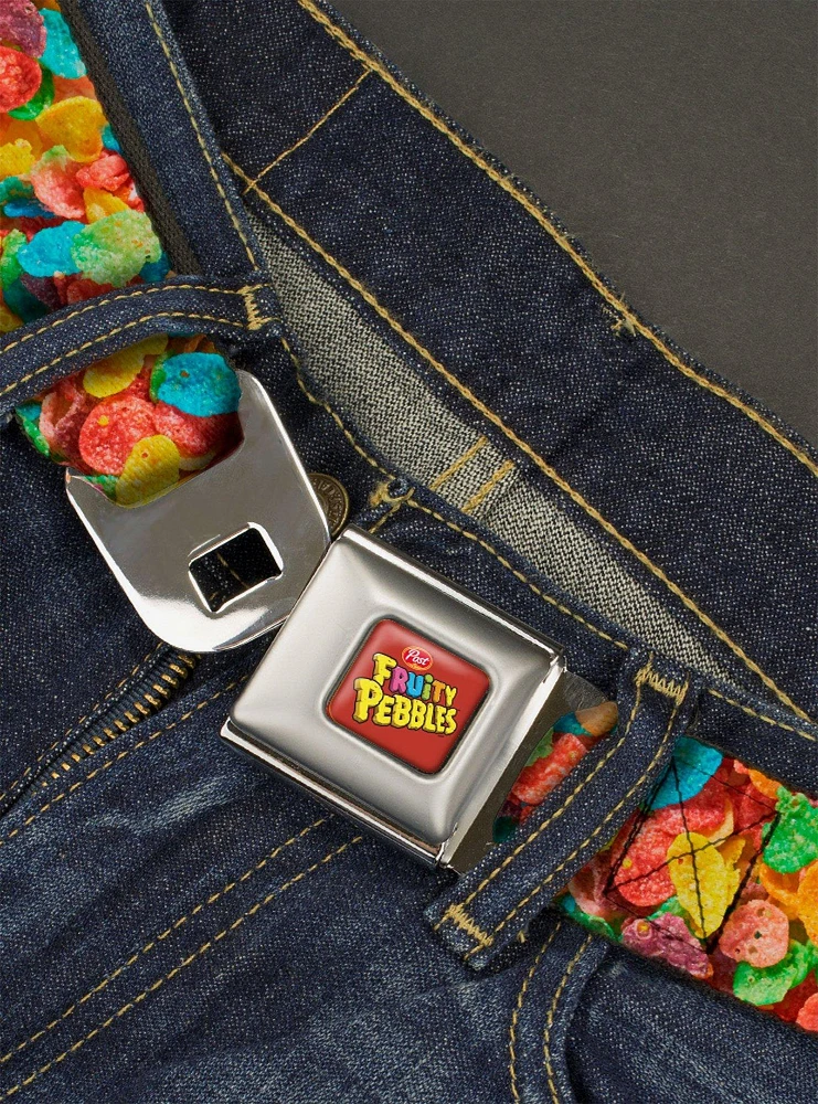 The Flintstones Fruity Pebbles Vivid Cereal Close Up Seatbelt Belt