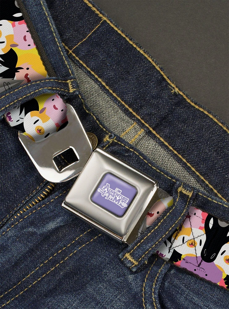 Adventure Time Characters Stacked Seatbelt Belt