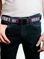 DC Comics The Joker Wanted Smiling Pose And Graffiti Flip Web Belt