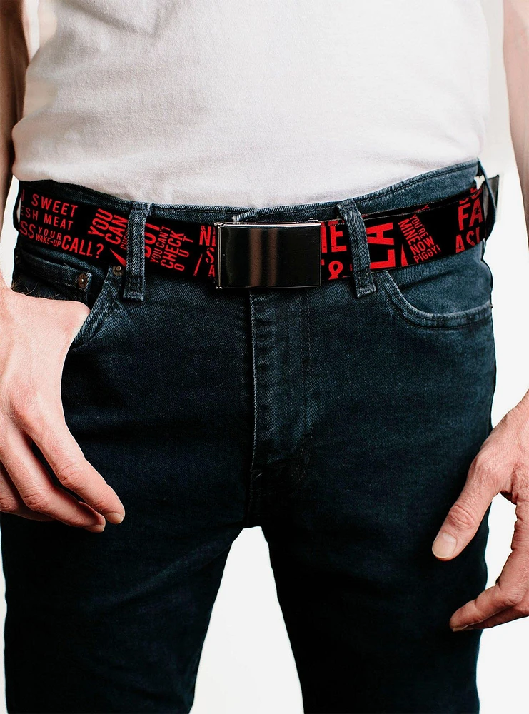 Friday The 13th Quotes Collage Flip Web Belt