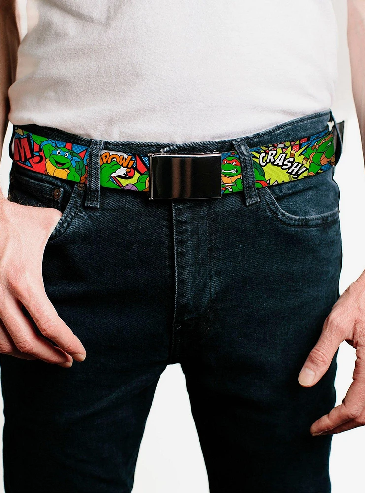 Teenage Mutant Ninja Turtles Action Poses Action Bubbles Dots Flip Web Belt