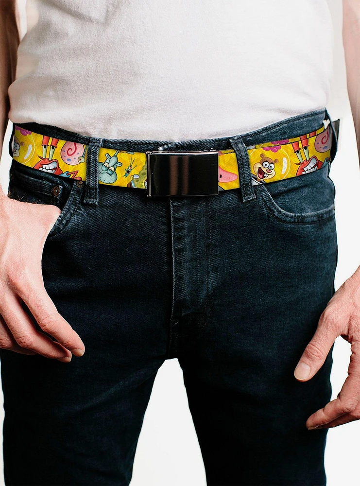 SpongeBob SquarePants Friends Poses Scattered Flip Web Belt