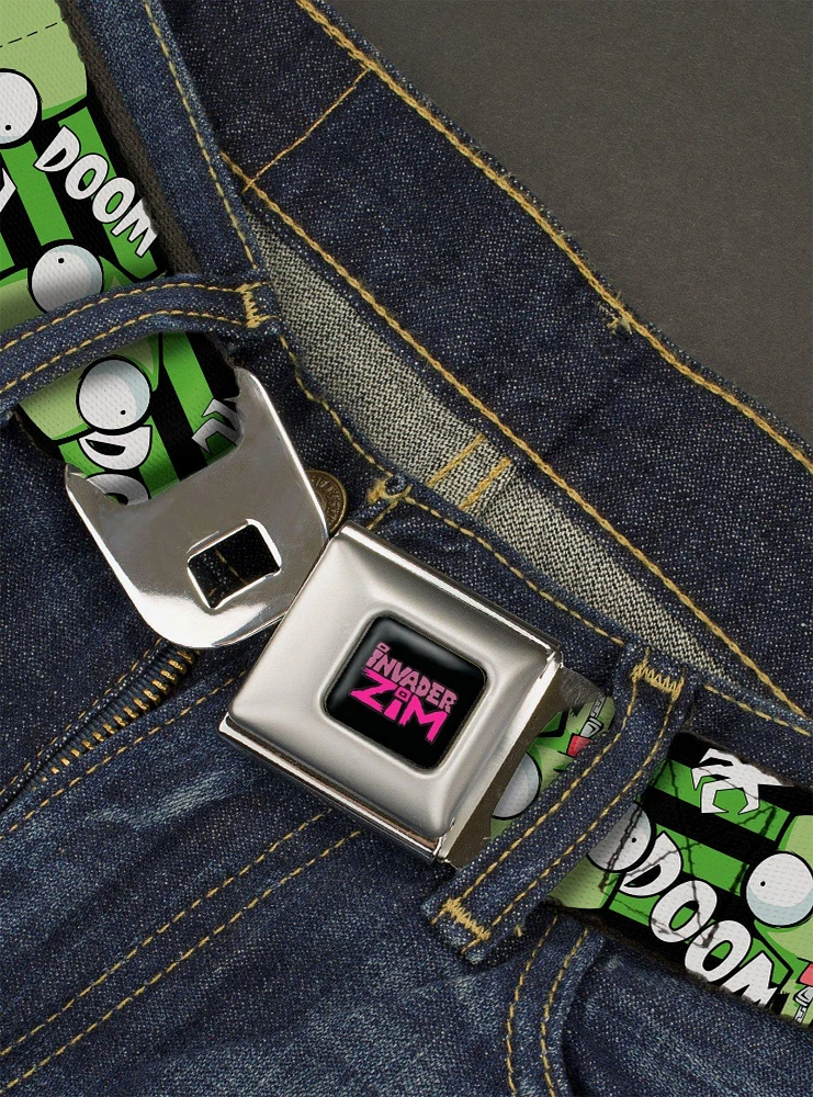 Invader Zim Gir Doom Flip Poses Stripe Seatbelt Belt