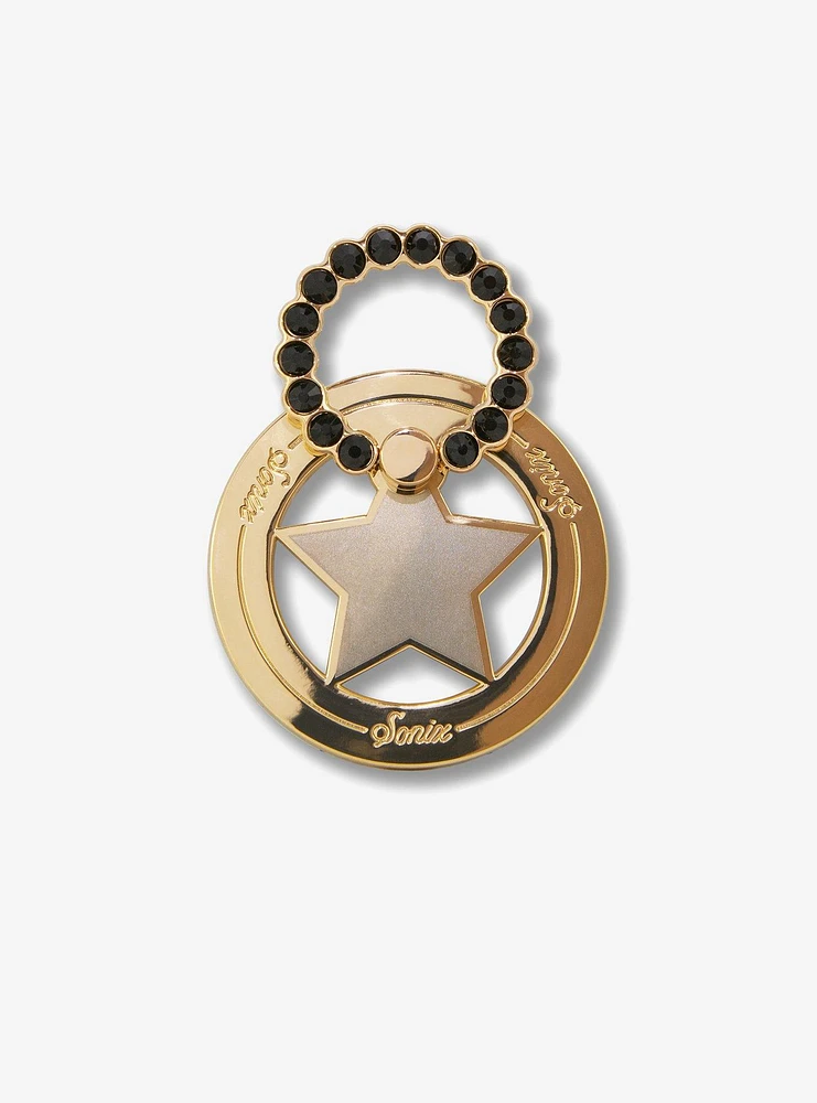 Sonix Star Gold + Black Rhinestone Magnetic Phone Ring