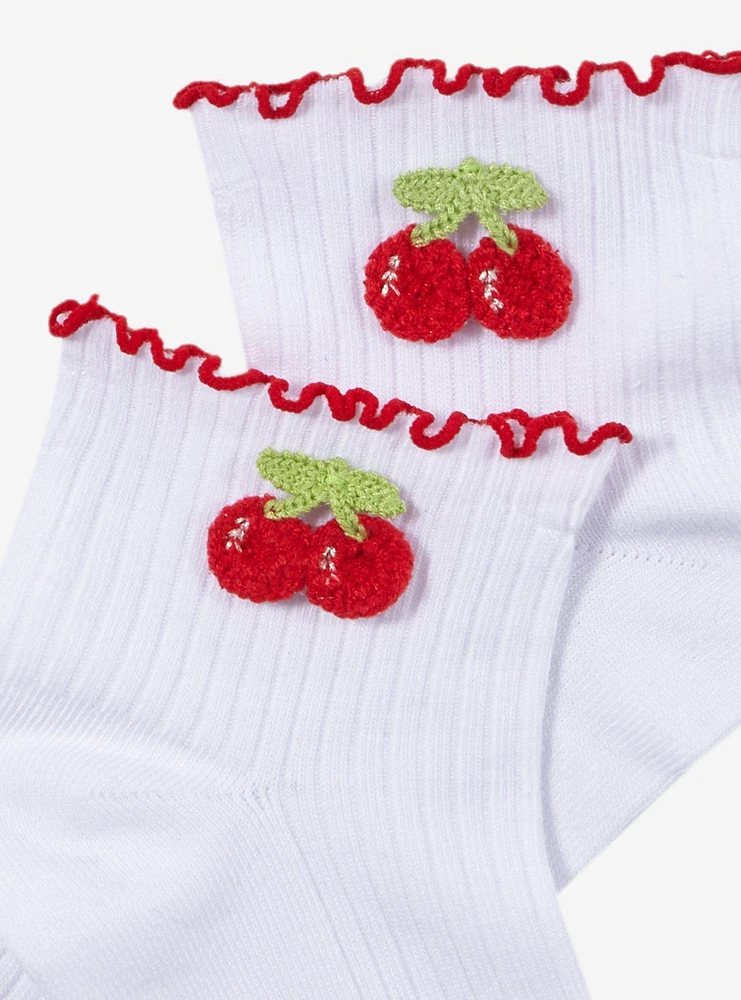 Cherry Crochet Ankle Socks