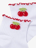 Cherry Crochet Ankle Socks