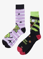 Invader Zim GIR Stripe Crew Socks 2 Pair