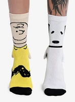 Peanuts Snoopy & Charlie Brown Magnetic Arms Mismatch Crew Socks