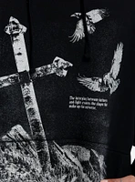 Social Collision Crows & Skulls Button-Sleeve Hoodie