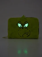 Loungefly How The Grinch Stole Christmas! Glow-In-The-Dark Fuzzy Zipper Wallet