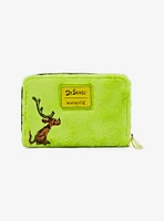 Loungefly How The Grinch Stole Christmas! Glow-In-The-Dark Fuzzy Zipper Wallet