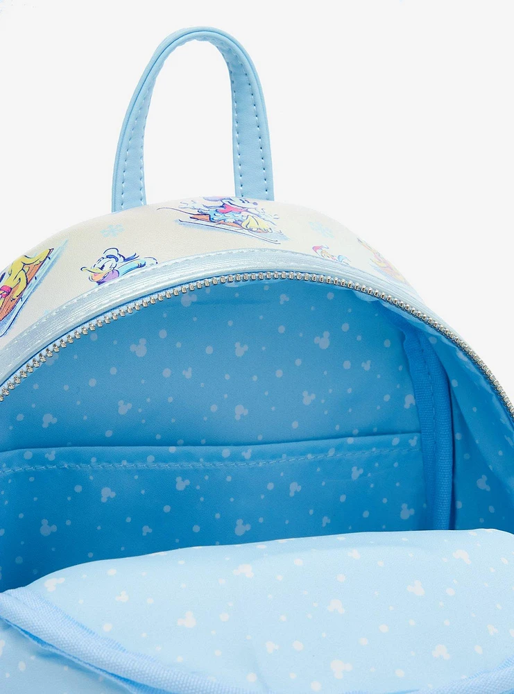 Loungefly Disney Mickey Mouse And Friends Winter Wonderland Mini Backpack With Ear Headband