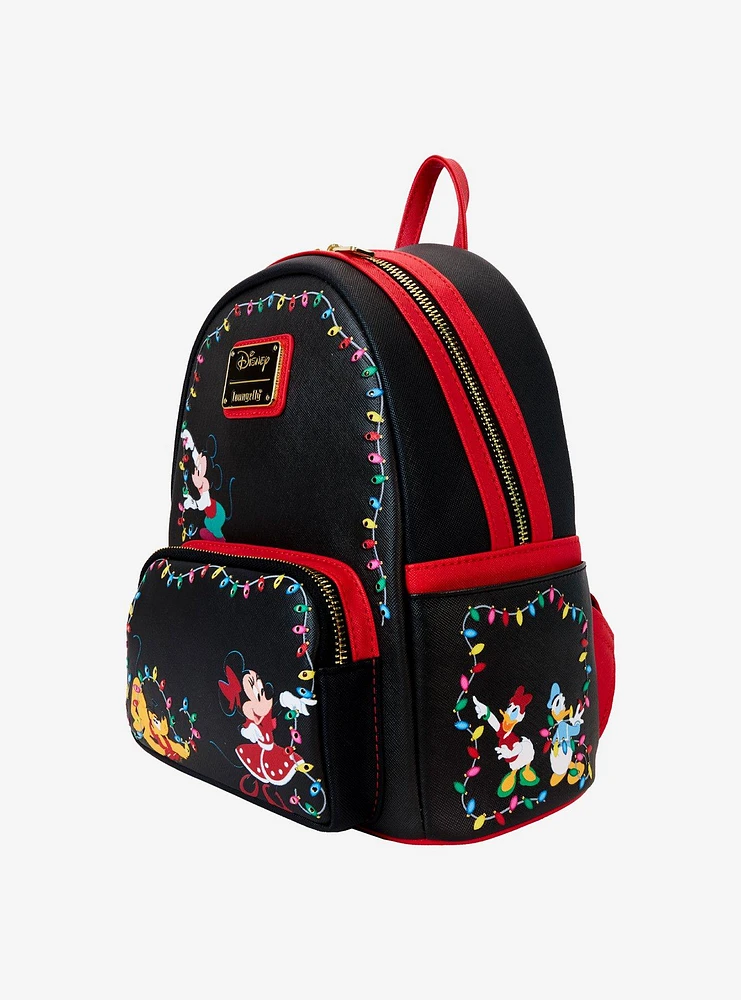 Loungefly Mickey Mouse & Friends Holiday Lights Light-Up Mini Backpack