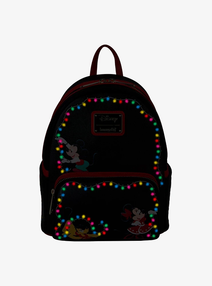 Loungefly Mickey Mouse & Friends Holiday Lights Light-Up Mini Backpack