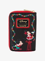 Loungefly Mickey Mouse & Friends Holiday Lights Glow-In-The-Dark Mini Zipper Wallet