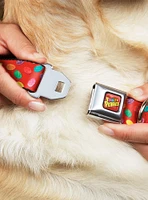 The Flintstones Fruity Pebbles Red Scattered Seatbelt Buckle Dog Collar