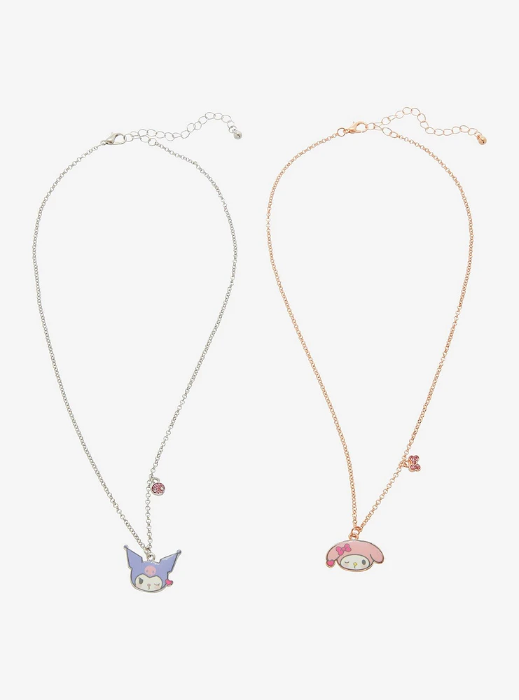 Kuromi & My Melody Kisses Best Friend Necklace Set