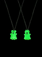 Her Universe Disney Mickey Mouse & Minnie Mouse Ghost Glow-In-The-Dark Best Friend Necklace Set