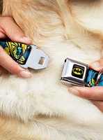 DC Comics Batman Poses and Logo Collage Seatbelt Buckle Dog Collar