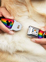 Disney Mickey Mouse Ears Icon Rainbow Pride Flag Seatbelt Buckle Dog Collar