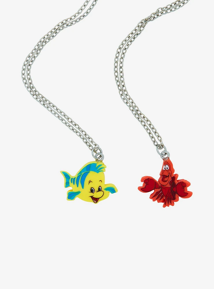 Disney The Little Mermaid Flounder & Sebastian Best Friend Necklace Set