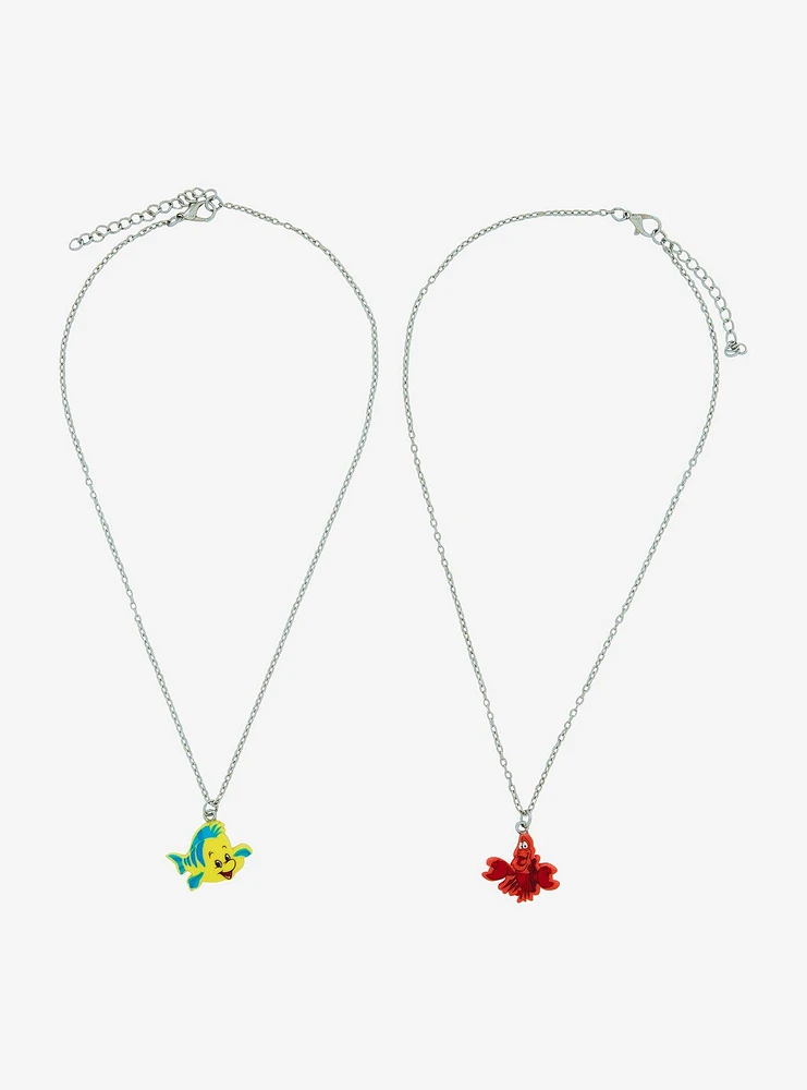 Disney The Little Mermaid Flounder & Sebastian Best Friend Necklace Set