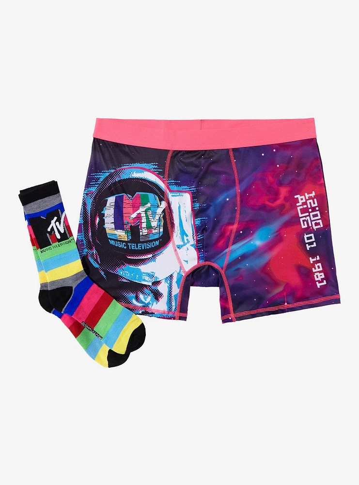 MTV Moonman Boxer Briefs & Sock Set