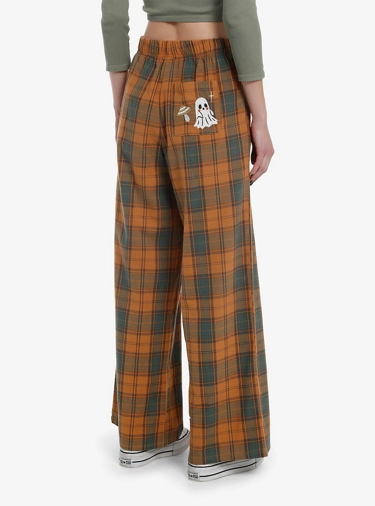 Orange Plaid Ghost Pajama Pants