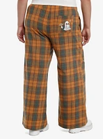 Orange Plaid Ghost Pajama Pants Plus