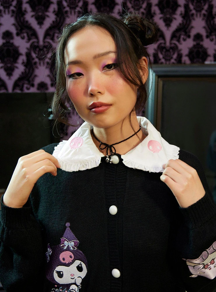 Kuromi Dress-Up Collar Girls Cardigan