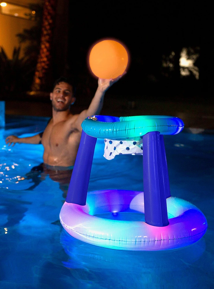 Illuminated LED Inflatable Pool Basketball