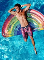 Rainbow Collection Deluxe Glitter Rainbow Half Island Pool Float