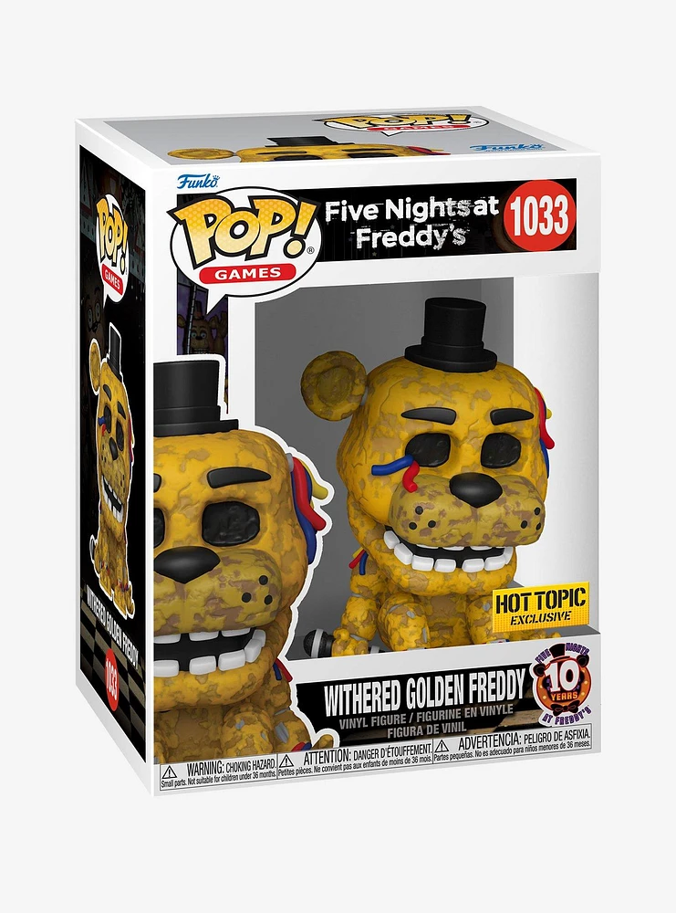 Funko Five Nights At Freddy's Pop! Games Withered Golden Freddy Vinyl Figure Hot Topic Exclusive