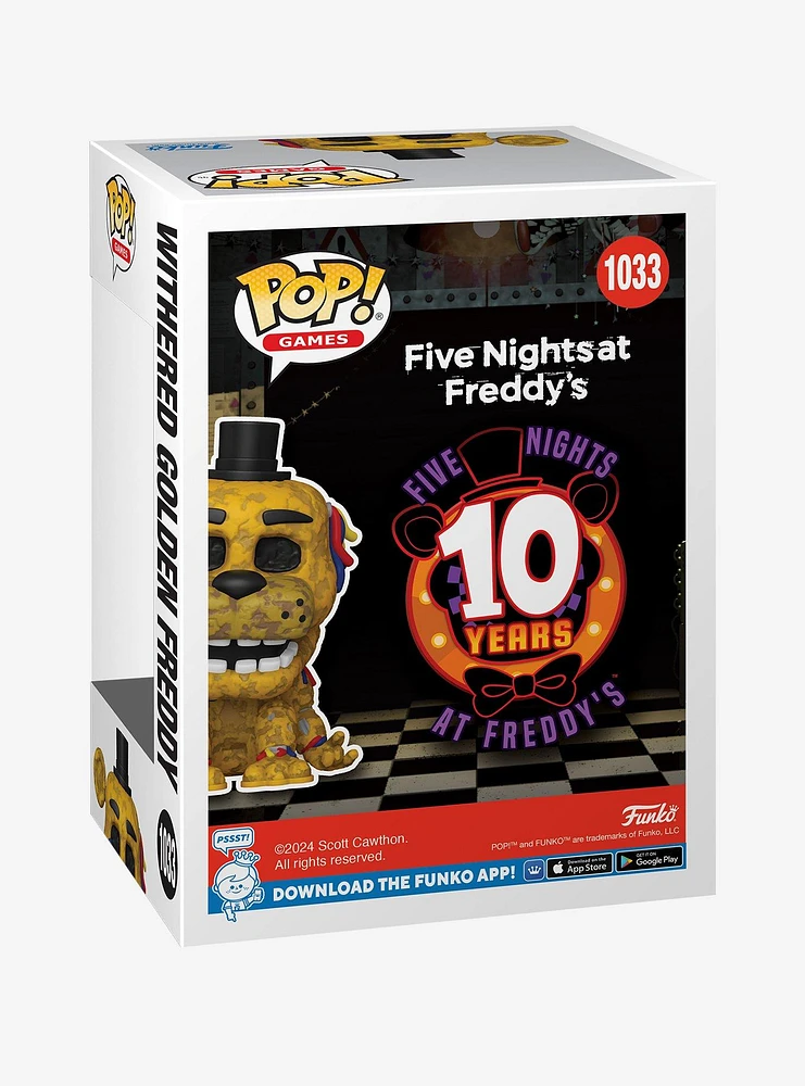 Funko Five Nights At Freddy's Pop! Games Withered Golden Freddy Vinyl Figure Hot Topic Exclusive