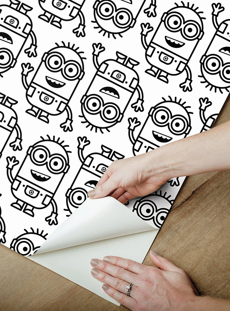 Minions Line Art Peel & Stick Wallpaper