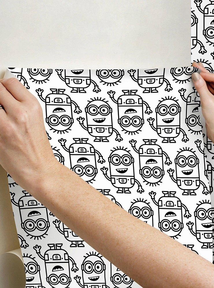 Minions Line Art Peel & Stick Wallpaper