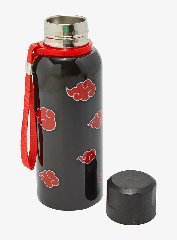 Naruto Shippuden Akatsuki Clouds Stainless Steel Bottle With Strap